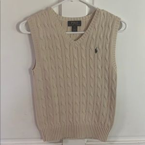 Polo Ralph Lauren cableknit cream sweater vest